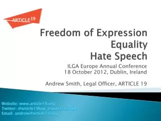 Freedom of Expression Equality Hate Speech