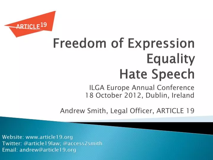 freedom of expression equality hate speech