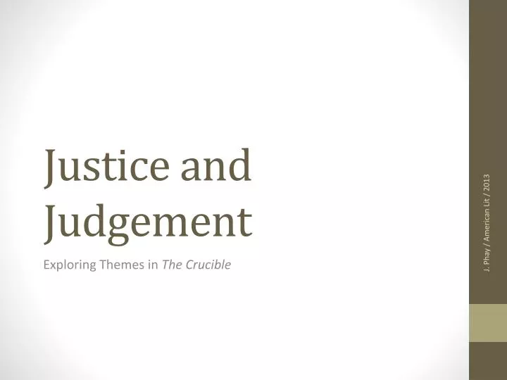 justice and judgement