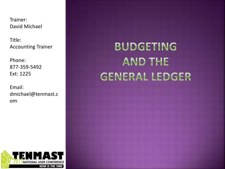 budgeting and the general ledger