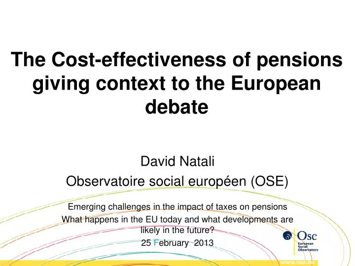 the cost effectiveness of pensions giving context to the european debate