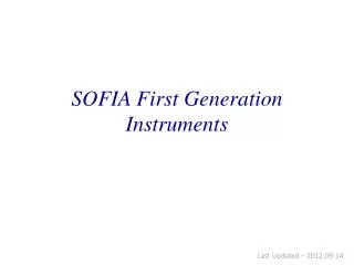 SOFIA First Generation Instruments