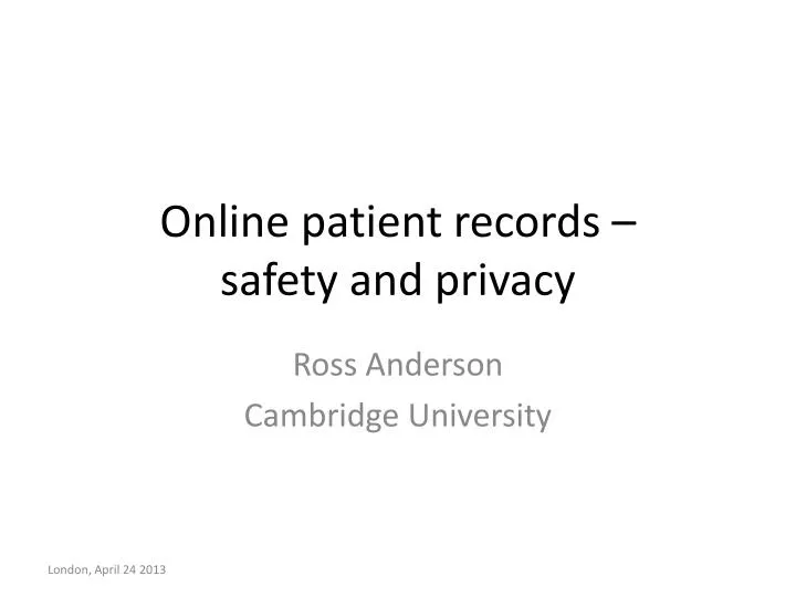 online patient records safety and privacy