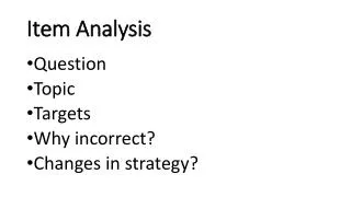 Item Analysis