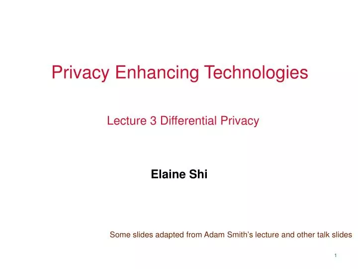 privacy enhancing technologies