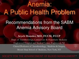 Anemia: A Public Health Problem