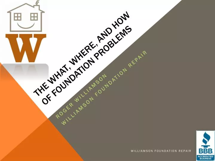 the w hat where and how of foundation problems