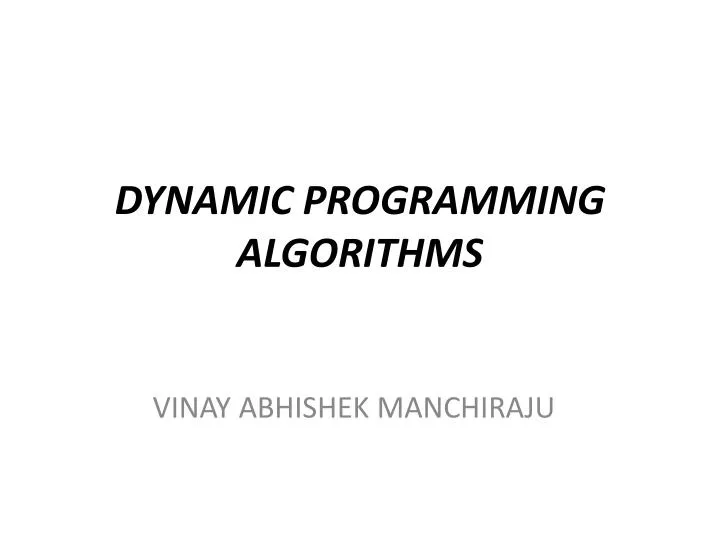 dynamic programming algorithms