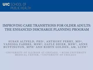 Improving Care Transitions for Older Adults: The Enhanced Discharge Planning Program