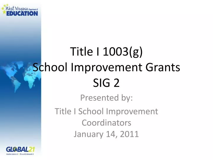 title i 1003 g school improvement grants sig 2