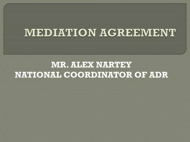 mediation agreement