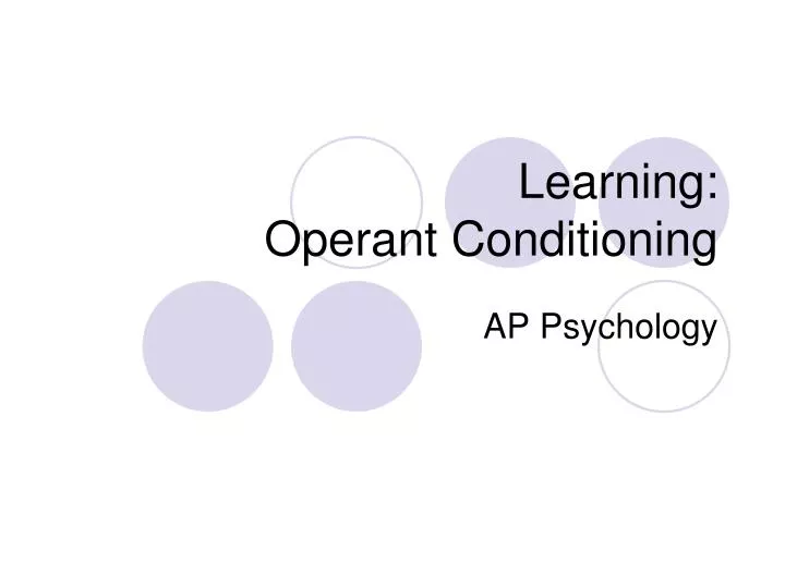 learning operant conditioning