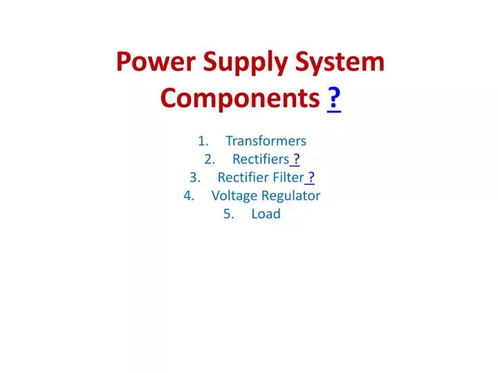 power supply system components