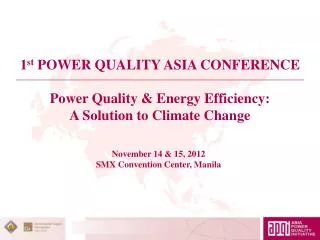 Power Quality &amp; Energy Efficiency: A Solution to Climate Change