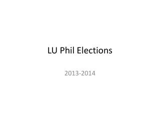 LU Phil Elections