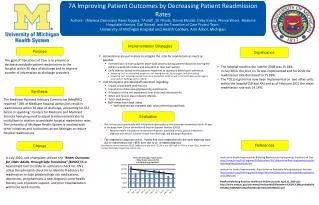 7A Improving Patient Outcomes by Decreasing Patient Readmission Rates