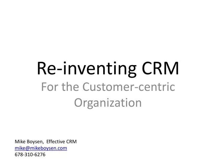re inventing crm