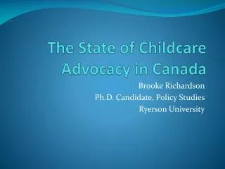 The State of Childcare Advocacy in Canada