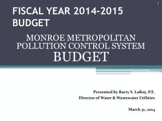 FISCAL YEAR 2014-2015 BUDGET