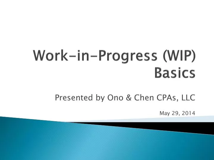 work in progress wip basics