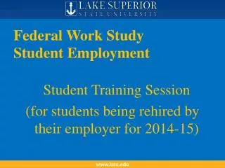 Federal Work Study Student Employment