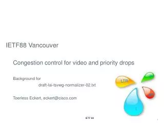 IETF88 Vancouver Congestion control for video and priority d rops Background for