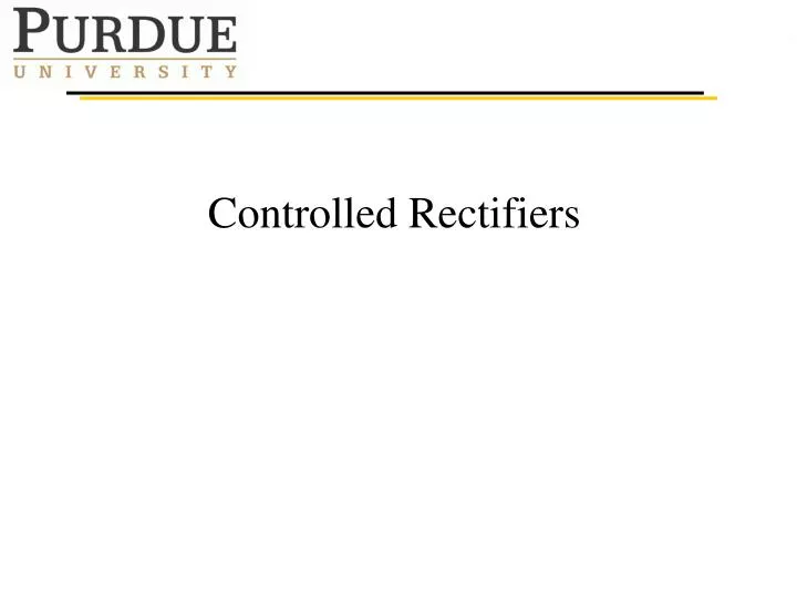 controlled rectifiers