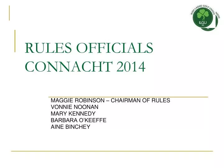 rules officials connacht 2014