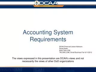 Accounting System Requirements