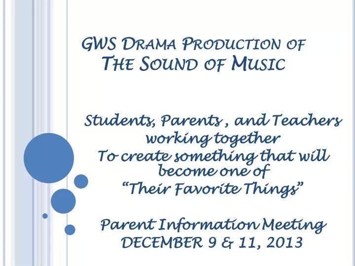 gws drama production of the sound of music