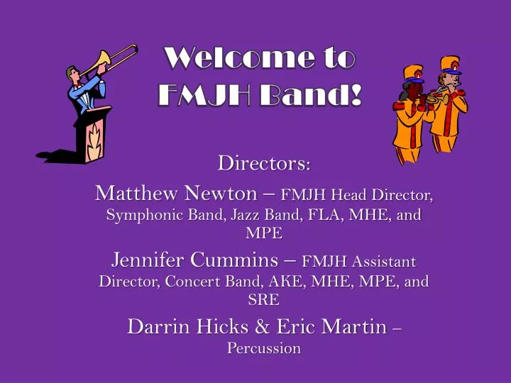 welcome to fmjh band