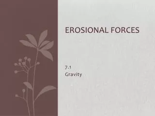 Erosional Forces
