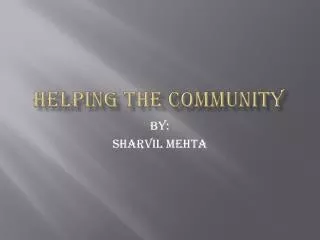 Helping the Community