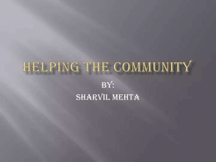 helping the community