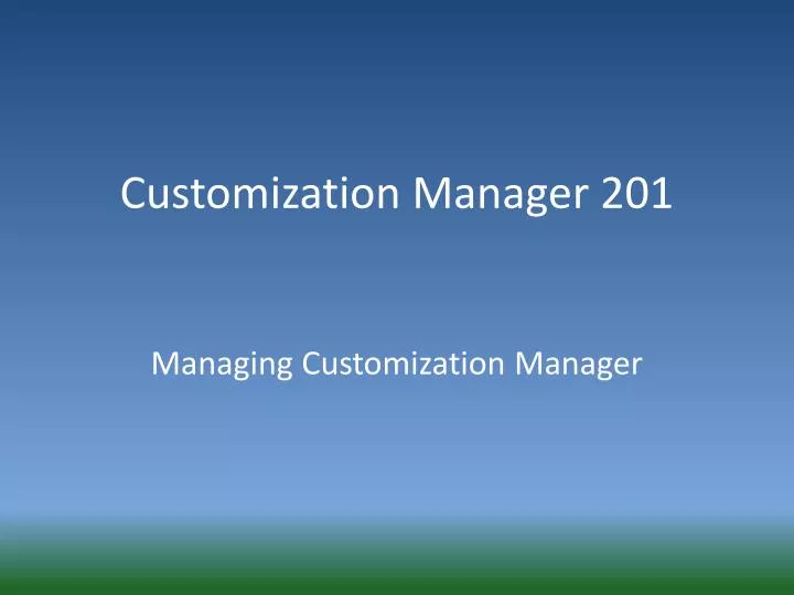 customization manager 201