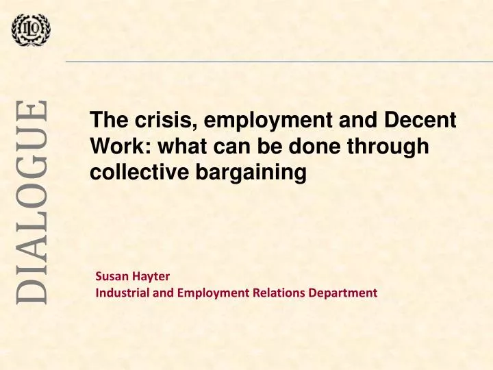 susan hayter industrial and employment relations department