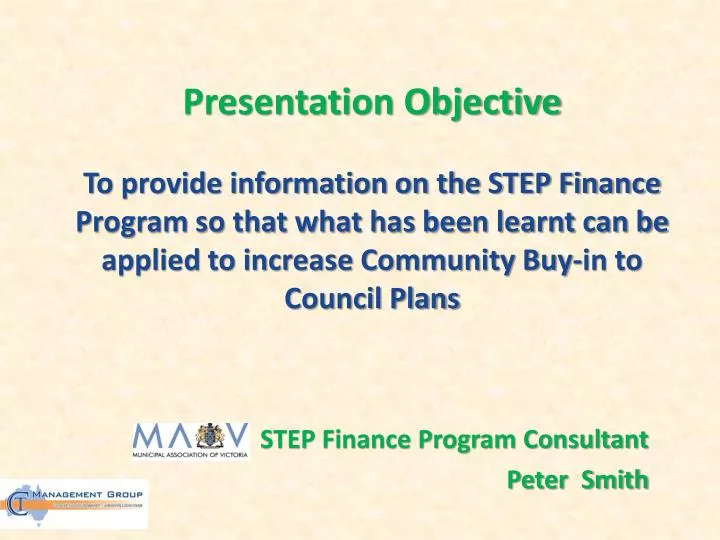 step finance program consultant peter smith