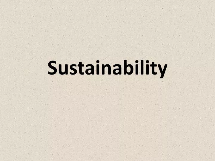 sustainability