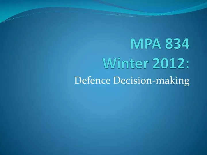 mpa 834 winter 2012
