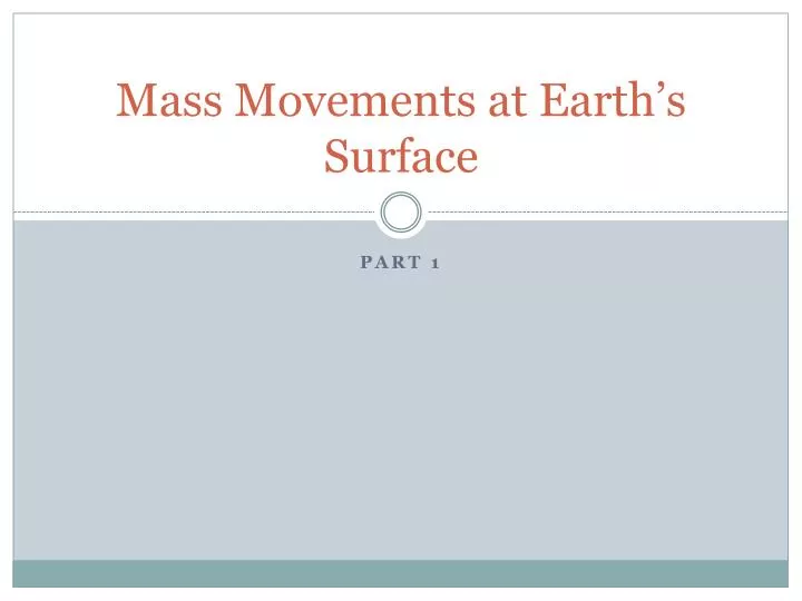 mass movements at earth s surface