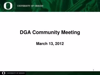 DGA Community Meeting March 13, 2012