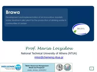 Prof. Maria Loizidou National Technical University of Athens (NTUA) mloiz@chemeng.ntua.gr
