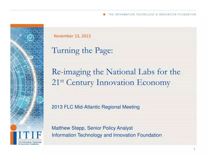 turning the page re imaging the national labs for the 21 st century innovation economy