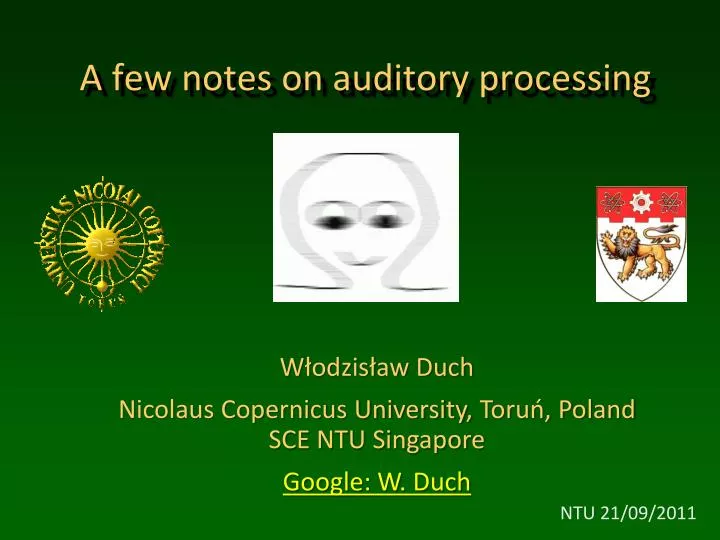 a few notes on auditory processing