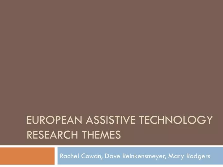 european assistive technology research themes