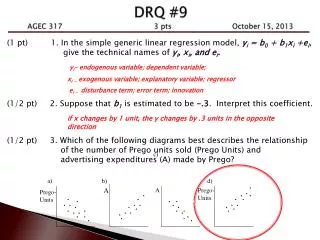 DRQ #9 AGEC 317		 3 pts 		 October 15, 2013