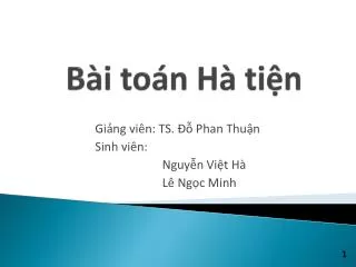 Bài toán Hà tiện