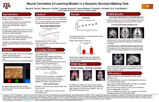 Neural Correlates of Learning Models in a Dynamic Decision-Making Task