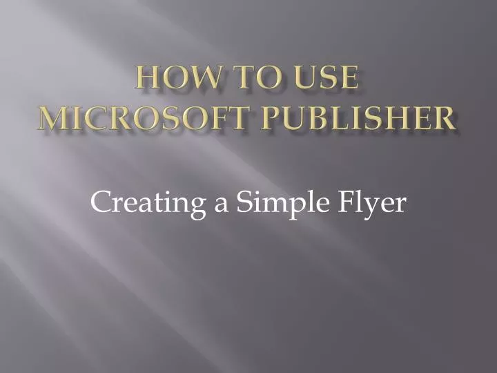 how to use microsoft publisher