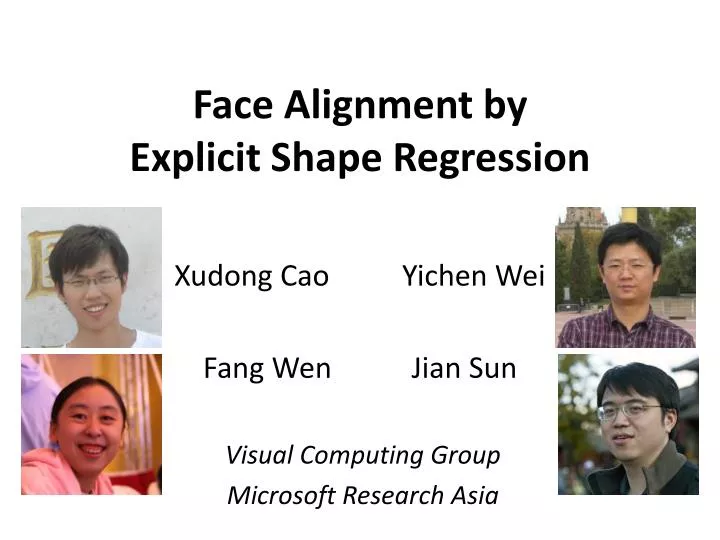 face alignment by explicit shape regression